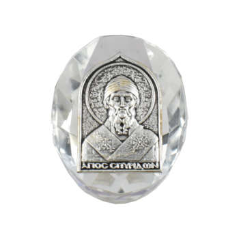 Серебряная икона Святого Спиридона 0256