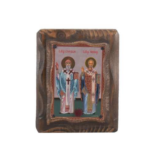Деревянная икона со Святыми Спиридоном и Николаем 811