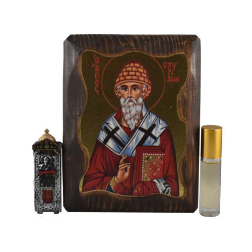 Εικόνα Ξύλινη Αγίου Σπυρίδωνα 0039 | Επίσημο Eshop Ι. Ν. Αγίου Σπυρίδωνος​