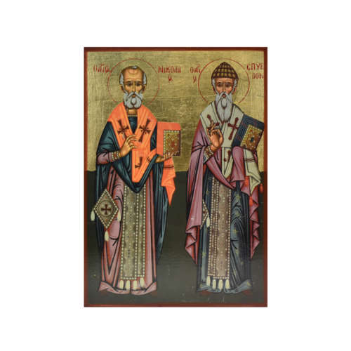 Деревянная икона со Святыми Спиридоном и Николаем 187