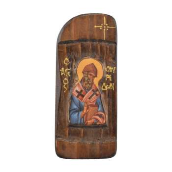 Деревянная икона Святого Спиридона 0001 — передняя часть