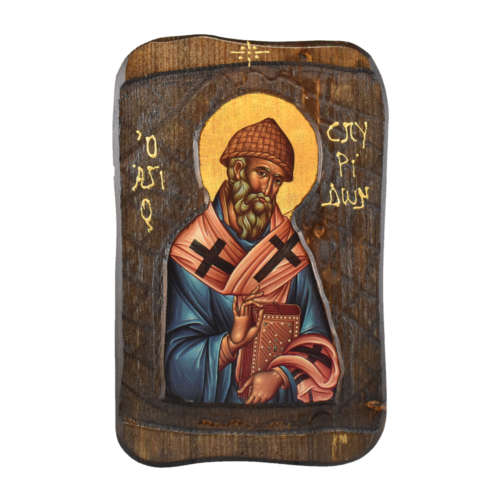 Деревянная икона Святого Спиридона 0007 — передняя часть