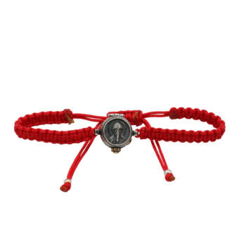 SAINT SPYRIDON SILVER BRACELET RED